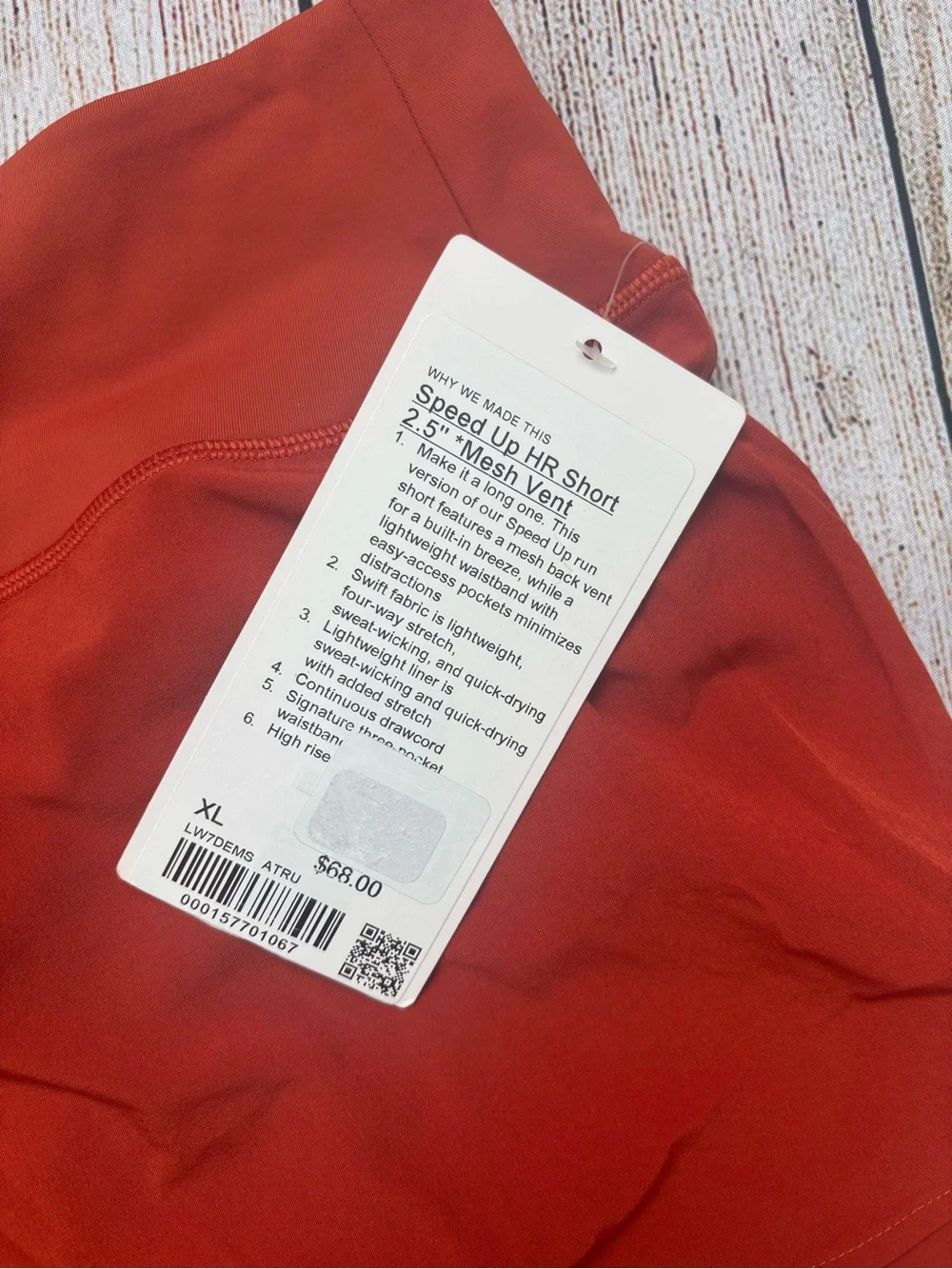 NWT Lululemon Speed Up High Rise Shorts sz XL